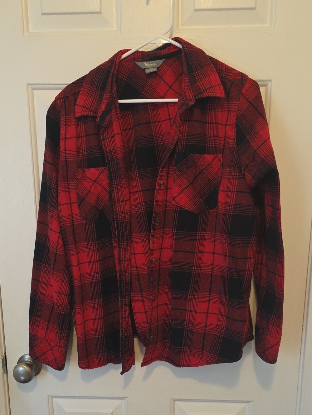 Natural Reflections Red & Black Plaid Button-Up Shirt